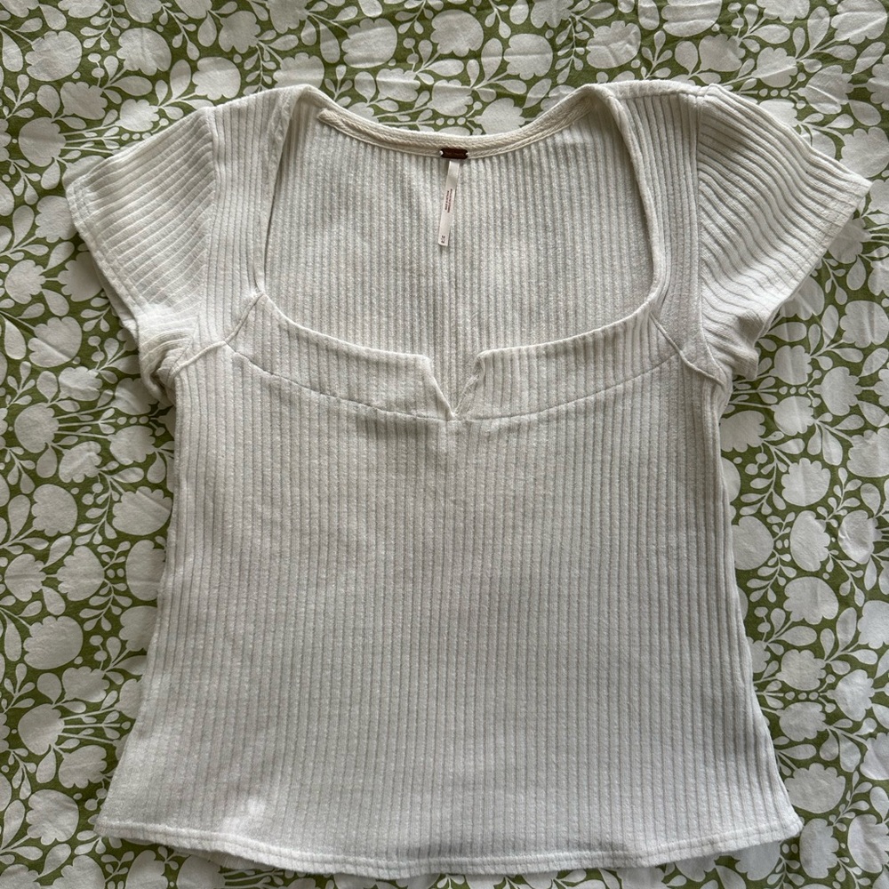 Women's Ribbed White Top